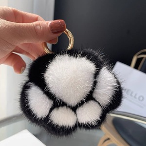 Kawaii Cartoon Bunny Rabbit Plush Keychain Cat Paws Pendant Toys Car Handbag Backpack Purse <b>Charm</b> <b>Keyring</b> Pompom Doll Gift - Product Image 4