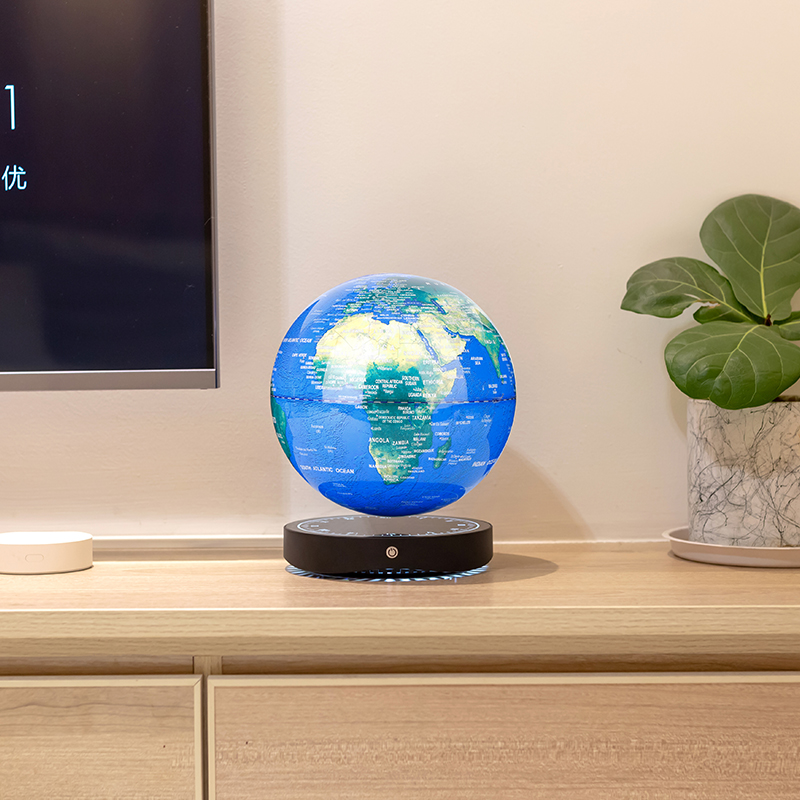 Globo Magnetico Levitante Con Luci LED A Forma Di C - Mappamondo Galleggiante 7,6 Cm Per Scrivania, Gadget High-Tech