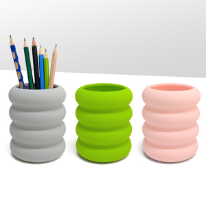 New Round pen holder - student desk office stationery pen barrel - silicone multi-functional <b>makeup</b> and beauty pen storage <b>box</b> - Product Image 5