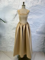 OUDINA Nouvelle Robe de Soirée Élégante Vintage en Satin à Col Halter Coupe A-line Grande Taille pour Femmes