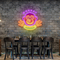 Dropshipping UV impreso neón signo Mono para decoración de fiesta personalizado acrílico Led neón signo