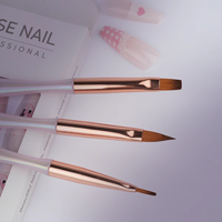 Vente flash, fournitures de manucure de haute qualité, beauté, brosse à cheveux en nylon multifonctionnelle professionnelle, couleur violet clair, ensemble de brosses à ongles pour l'art des ongles