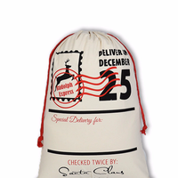 Vente en gros d'usine, sacs cadeaux en toile de coton écologiques rectangulaires de 50x70 cm, grands sacs de Noël pour le Père Noël, avec cordon de serrage, pour les fêtes d'enfants