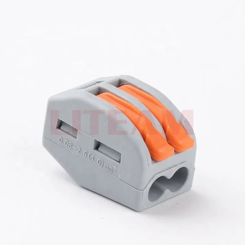 Wholesale LT-212 Push In Quick Splice Spring Cable Lever 32A 450V Terminal Blocks Electrical 2 Way Fast Compact Wire Connector