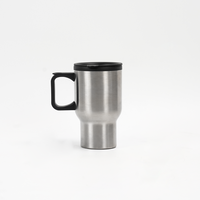 Mug chauffant multifonctionnel pour voiture avec logo personnalisé, bouilloire électrique, tasse thermos en acier inoxydable avec couvercle et poignée