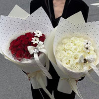 Papier Kraft à pois coréens pour emballage de fleurs, fait main, DIY, bouquet de roses, 35x50cm, matériel pour fleuriste