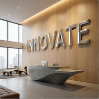 Lettres métalliques triangulaires 3D haut de gamme, signalétique personnalisée avec logo, décoration murale pour hall d'immeuble, boutique, bar, magasins, IP65