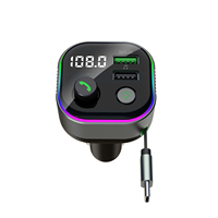 Cargador Rápido para Auto GZ11-C de 65W con Cable Retráctil PD Tipo-C, Múltiples Puertos USB-A, Pantalla de Voltaje y Adaptador para Encendedor