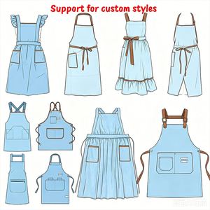 Custom Logo Cotton Bib Chef Waiter Unisex Sleeveless <b>Aprons</b> for Commercial Use in <b>Kitchen</b> Bar Restaurant - Product Image 3