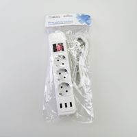 Enchufe Industrial Estándar Europeo con Toma de Corriente de 3/4 Salidas, Regleta de Alimentación Eléctrica con USB-C/A y Protección Contra Sobretensiones