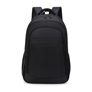 Men's Backpack Oxford Cloth Large Capacity Business Travel Laptop Bag Physiological Curve Back Black Solid Color - Product Image 4