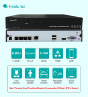 Système de sécurité enregistreur vidéo réseau tout-en-un à protocole privé Slink basé sur Linux IVR 4CH POE NVR