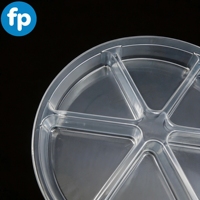 Boîte à collation transparente en PET à 6 compartiments avec couvercle, plateau jetable multi-saveurs pour bonbons et noix, sans mélange, qualité alimentaire