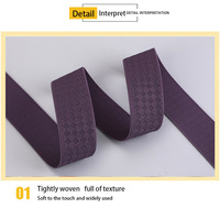 Les fabricants fournissent une ceinture élastique en jacquard violet 5CM-6CM Diamond Square Woven Technics pour vêtements et accessoires textiles pour la maison