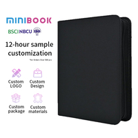MINIBOOK Pockets Leather RTS PU Leather Trading Toploader Binder Album, 12 Pockets Premium Top Loader Card Binder