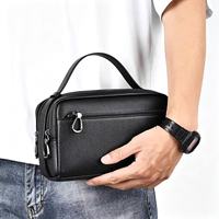 Sac à main pour homme, style business décontracté, en cuir PU souple, design rétro tendance, grande capacité, version améliorée, pour les déplacements professionnels