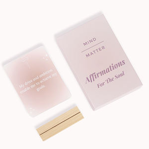 Набор из 50 восстанавливающих вдохновляющих цитаты для ежедневного воодушевления и самовлюбленности, набор карт с деревянной подставкой - Product Image 5