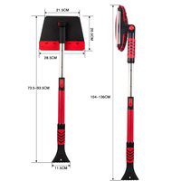 Kit de brosse à neige détachable, balai à neige et grattoir à glace, ensemble de déneigement d'urgence pour voiture, camping, jardin, activités de plein air