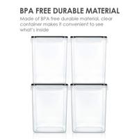 Ensemble de 4 grands récipients de conservation des aliments 5,2 L en plastique sans BPA, boîte hermétique pour la farine, le sucre et les produits de boulangerie.