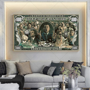Impresiones en Lienzo Personalizadas, Cuadros de Pared, el Lobo de <span class=keywords><strong>Wall</strong></span> <span class=keywords><strong>Street</strong></span>, Arte Met, Pósters de Películas para Decoración de Sala de Estar - Product Image 4