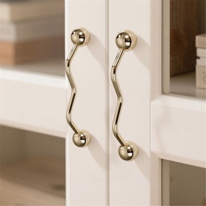 Modern French <b>Silver</b> Zinc Alloy Solid Chrome-Plated Round Single-Hole Cabinet Handles for <b>Drawer</b> and Dresser - Product Image 2
