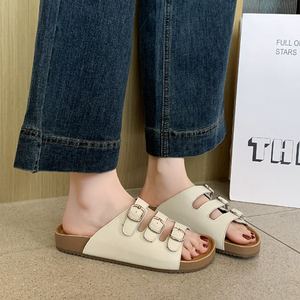 Nouvelles pantoufles plates d'été 2025 à enfiler pour femmes, respirantes, légères, confortables, à semelle souple, à bout ouvert, chaussures décontractées - Product Image 4
