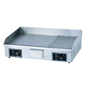 Grill <span class=keywords><strong>de</strong></span> <span class=keywords><strong>table</strong></span> <span class=keywords><strong>électrique</strong></span> professionnel, en acier inoxydable, équipement <span class=keywords><strong>de</strong></span> cuisine, Restaurant, Grill plat rainuré, à vendre - Product Image 1