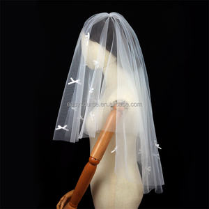 कॉम्बो दुल्हन बालों के सामान के साथ m280 धनुष घूंघट - Product Image 5