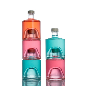 Botella de alcohol de cristal con acabado de corcho para whisky, bote de material gimnástico con superposición de pedernal, nuevo diseño - Product Image 6