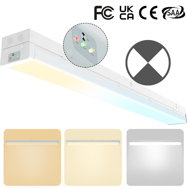 44W 5FT LED Emergency Batten Light Tunable CCT Self-Test Battery Linkable Supermarket 5-Year Warranty FCC ETL SAA CE RoHS
