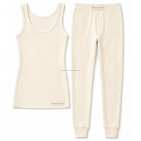 Ensemble de vêtements de détente en tricot gaufré personnalisé OEM, débardeur et leggings, 2 pièces, sous-vêtements thermiques chauds, coupe ajustée, vêtements de nuit pour femmes