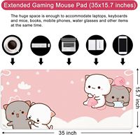 Tapis de souris gaming rose personnalisé grand format, tapis de bureau chat XXL, tapis de souris mignon, accessoires de bureau, tapis de clavier Kawaii