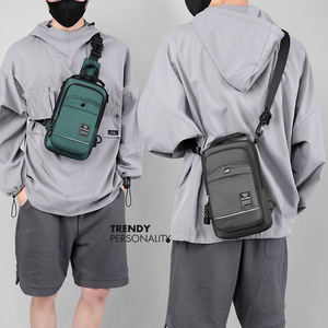 Sac bandoulière messager en nylon tendance avec fermeture éclair, personnalisable, écologique, durable, pliable et portable - Product Image 5