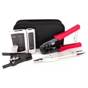 Rh Network <b>Tool</b> <b>Kit</b> 4-Piece Set Crimper Stripper Tester Punch Down Knife Soft Case Telecommunications Maintenance - Product Image 2