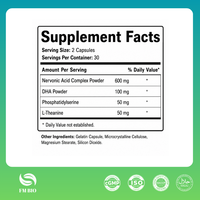 Capsules de complexe d'acide nervonique naturel à base de plantes pour la maintenance cognitive du cerveau, antioxydant nerveux, immunité, complément végétalien pour adultes