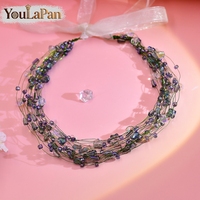 YouLaPan – bandeau de mariage minimaliste pour mariée, tissage de perles fait à la main, accessoires de cheveux à la mode pour femmes, pour banquet, fête dansante, YXA209