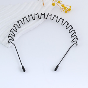 Vente en gros bandeau <span class=keywords><strong>zigzag</strong></span> antidérapant avec peigne noir bandeau simple pour homme et adulte - Product Image 5