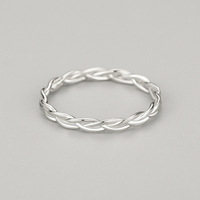 Bague Mo Sangshi en argent sterling 925, torsadée en forme de croix, simple et polyvalente, empilable, bijou de main populaire