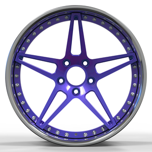 Jantes en alliage forgé de 19 pouces à fond profond, 2 ou 3 pièces, roues de voiture 5*120 5*114.3 5*112 5*108, centre brossé, violet transparent, excellent - Product Image 2