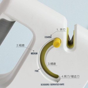 Afilador de cuchillos manual 4 en 1 de Ningbo Yuyao, afilador de tijeras con múltiples grados de afilado, regalo para el hogar, para uso en la cocina. - Product Image 3