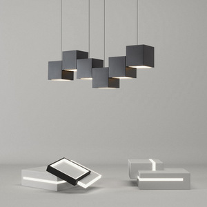 Lámpara Colgante Geométrica Moderna Minimalista Cuadrada con Altura Ajustable para el Hogar, Lámpara de Techo Creativa para Barra de Cocina - Product Image 1