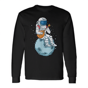Camiseta de manga larga con estampado de astronauta tocando mandolina, música country, bluegrass - Product Image 2