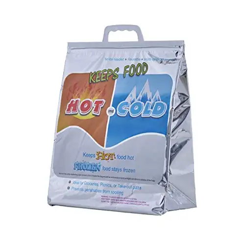 Wholesale Superio Hot and Cold Reusable Aluminium Foil Insulated Cooler Bags for Food Delivery With Plastic Handle