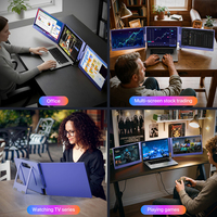 Moniteur Portable Double Full HD 2026 1920*1080P IPS – Installation Facile, Affichage Instantané pour Ordinateur Portable, Jeux, Travail, Trading – Extension d'Écran