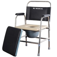 KSMED commode En Fauteuil Roulant chaise avec roues KSM-CC transfert chaise avec de toilette commode fauteuil roulant avec accoudoir