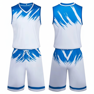 ชุดยูนิฟอร์มบาสเก็ตบอลชายคุณภาพพรีเมียม พิมพ์ลายแบบซับลิเมชั่น ไซส์ใหญ่ แห้งเร็ว ชุดกีฬา - Product Image 1