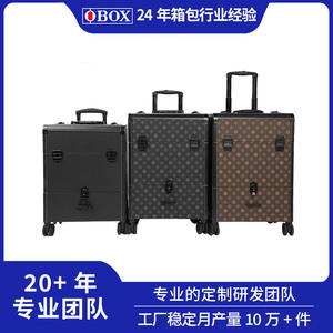 Trolley de salon professionnel pour maquillage avec tiroir, 4 roues, poignée détachable, motif à pois, boîte de rangement pour outils de beauté à domicile - Product Image 4