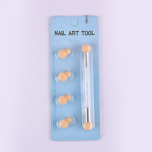 Pinceau éponge double face pour ongles, stylo de peinture dégradé avec 4 têtes interchangeables, outil de pointillage pour nail art - Product Image 6