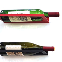 Support mural en alliage d'aluminium noir de style américain pour bouteilles de vin, idéal pour les cadeaux d'affaires (OEM)