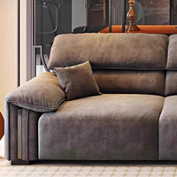 Canapé sectionnel inclinable électrique en tissu velours au design moderne pour villa et parc, 3 places, taille personnalisable